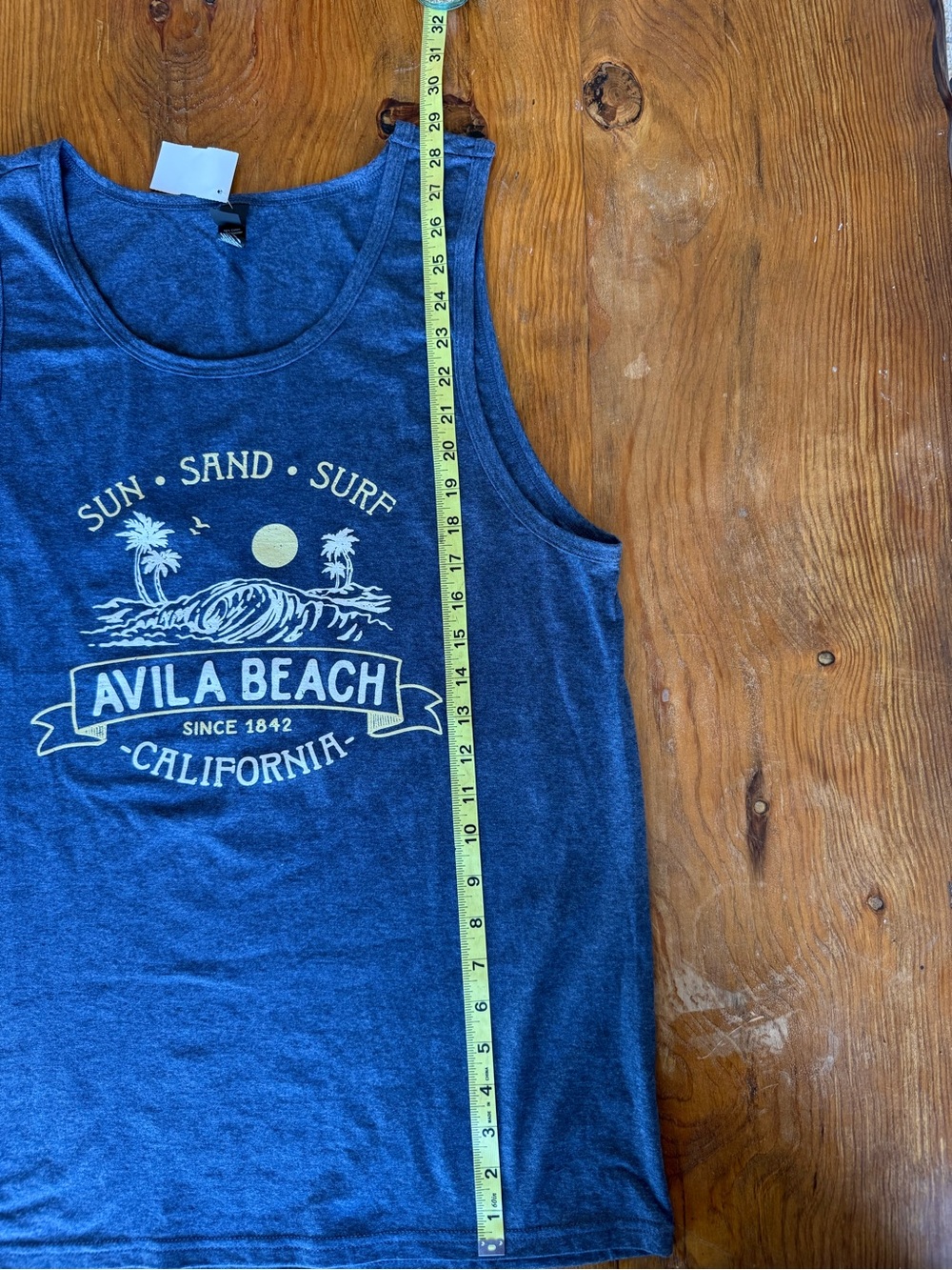 District Heather Navy Graphic Tank Top Men’s Large - Picture 5 of 6